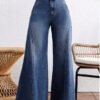 Detailed Stitch Super Wide Leg Jeans