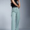 Meadow Green Strap Detailed Korean Pants