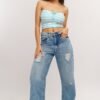 Windy Blue Distressed Women's Wide Jeans