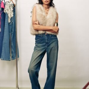 Cloud Blue Faded Straight Jeans