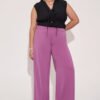 Mauve Taupe Curve Adjustable Hem Korean Pants
