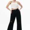 Black Void Ripped Cropped Baggy Jeans