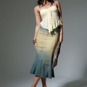 Antique Blue Women's Mermaid Denim Skirt