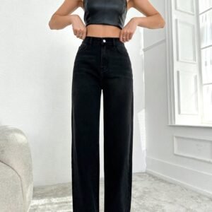 Blackish Super Rise Straight Leg Jeans