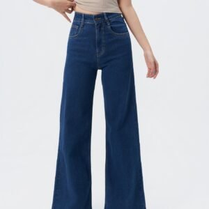 True Blue Wide Leg High Rise jeans
