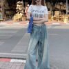 Sporty Glam Baggy Denim Joggers