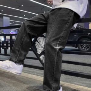 Ash Black Baggy Fit Rigid Jeans