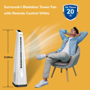 Uksha Surround-i Bladeless White | Remote-Control Tower Fan