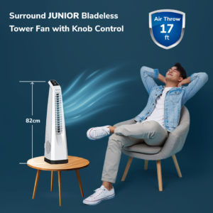 Uksha Surround Junior | Compact Bladeless Tower Fan