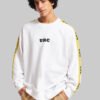 Printed Sleeves White Raglan Sweatshirt