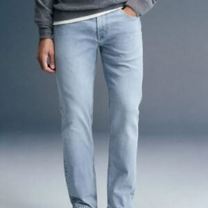 Sky Blue Low Rise Men's Slim Fit Jeans