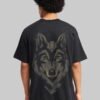 Wolf Black Oversized Fit T-Shirt Men