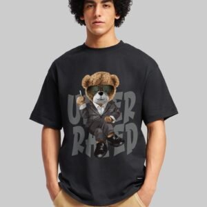 Teddy Black Oversized Fit T-Shirt Men