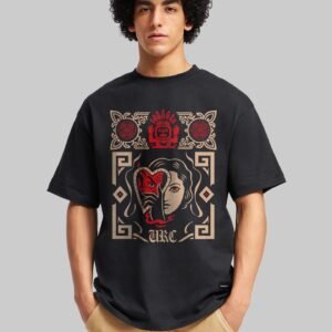 Masked Truth Black Oversized Fit T-Shirt Men