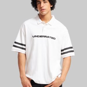 White Boxy Fit Polo T-Shirt