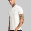 Off White Zipper Placket Polo T-Shirt