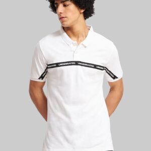 White Logo Tape Polo T-Shirt