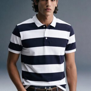 Navy Blue Rugby Polo T-Shirt