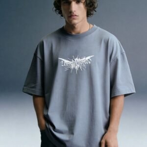 Splashed Blue Oversized T-shirt Men
