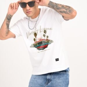 Varsity League White Oversized T-shirt Men