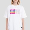 Good Vibes White Printed T-Shirt