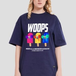 Woops Navy Blue Printed T-Shirt