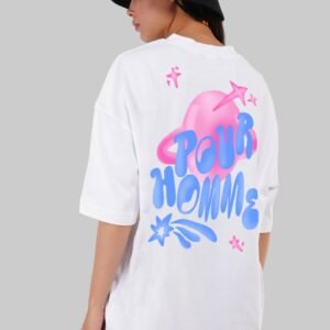 Pour Homme White Baggy Fit T-Shirt Women