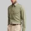 Green Solid Slim Fit Shirt