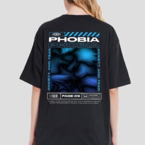 Phobia Black Printed T-Shirt Women Oversized Fit
