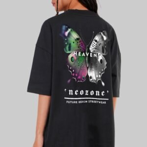 Butterfly Heaven Black Baggy Fit T-Shirt Women