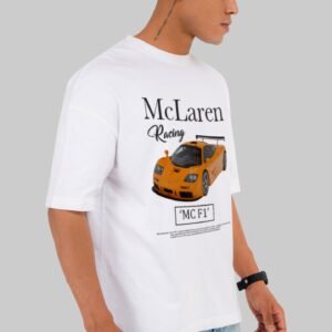 Mclaren Car White Baggy Fit T-Shirt Men