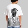 Tupac White Oversized Fit T-Shirt Men