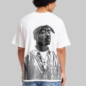Tupac White Oversized Fit T-Shirt Men