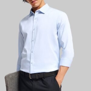 Light Blue Solid Slim Fit Shirt