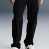 Black Mid Rise Men's Straight Jeans