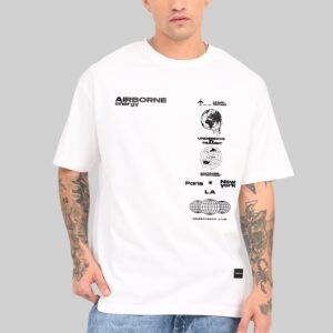 Urban Airborne Energy White Oversized Fit T-Shirt Men