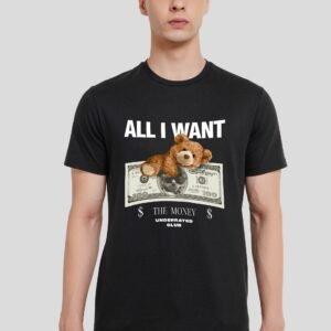 All I Want Black Printed Regular T-Shirt