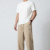 Beige Cotton Joggers