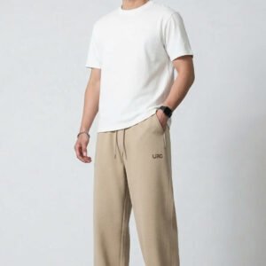 Beige Cotton Joggers