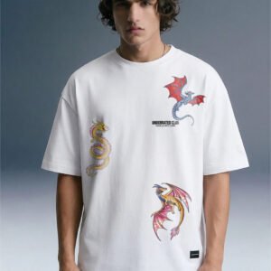 Dragon White Oversized T-shirt Men