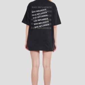 Bad Influence Black Oversized Fit T-Shirt Women