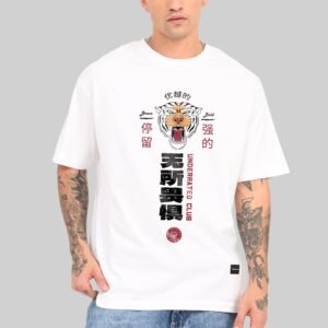 Bold And Brave White Oversized Fit T-Shirt Men