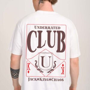 Card Club White Oversized Fit T-Shirt Men