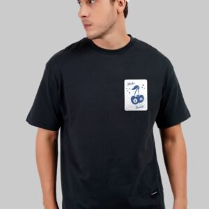 Unfold Your Cards Black Oversized Fit T-Shirt Men