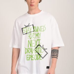 Dramatic Episode White Oversized T-shirt Men