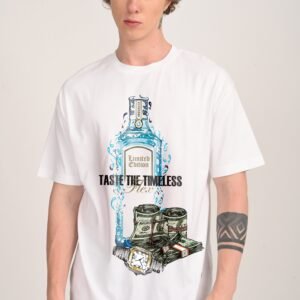 Taste the Timeless White Oversized Fit T-Shirt Men