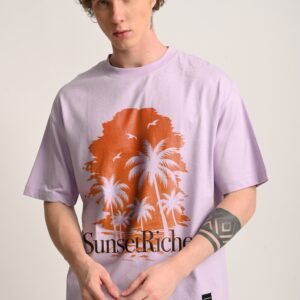 Sunset Riches Lavender Oversized Fit T-Shirt Men