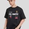 Full Throttle Race Black Oversized Fit T-Shirt Men