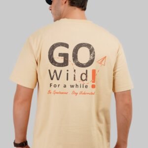 Be Spontaneous Go Wild Beige Oversized Fit T-Shirt Men