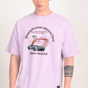 Decadent Drive Lavender Oversized Fit T-Shirt Men